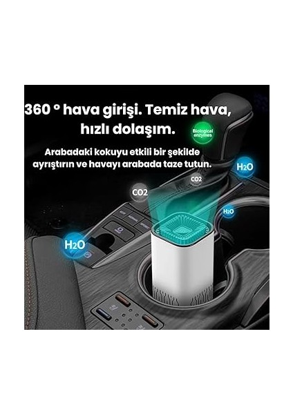Araba Hava Temizleyici Araç Kötü Koku Önleyici Air Purifier Araba Ev Ofis Hava Temizleyici Beyaz modelleri