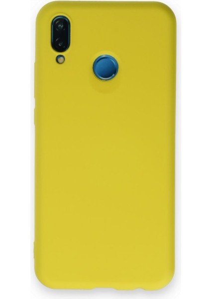 Huawei P20 Lite Içi Kadife Kaplı Esnek Silikon Kapak Ryc/ Nano Lansman