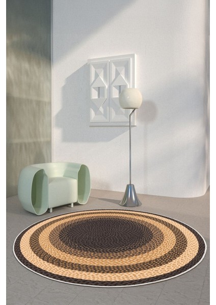 Zeminde Sıcaklık Örgü Desen Görünümlü Yuvarlak Kaymaz Taban Halı fiyatları