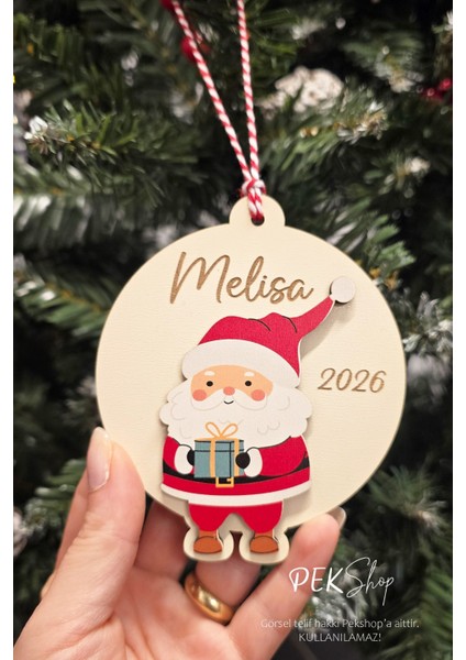 Isme Özel Noel Baba Figürlü Isimli Yılbaşı Ağaç Süsü fiyatları