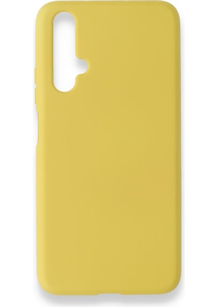 Huawei Nova 5t Kılıf Içi Kadife Kaplı Nano Silikon Kapak - Sarı