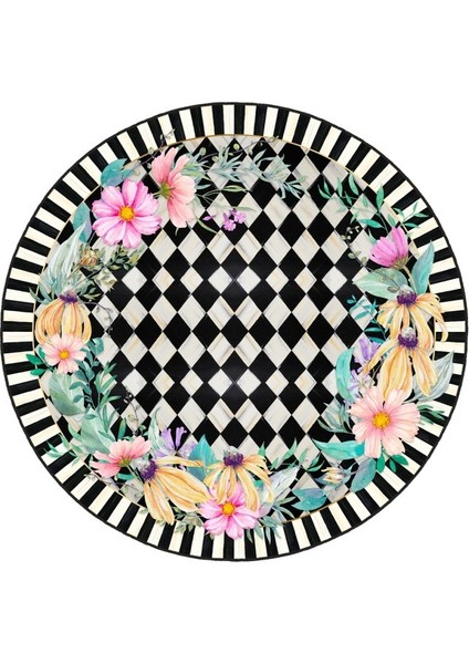 Zeminde Bir Bahçe Doğayla Geometrinin Buluştuğu Nokta Dekoratif Kaymaz Taban Yuvarlak Halı fırsatları