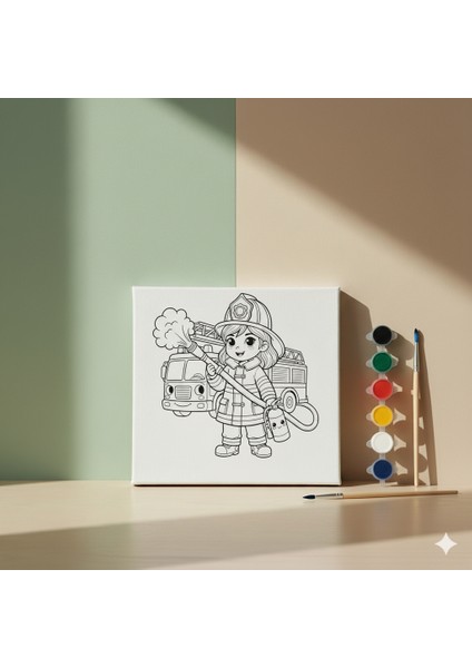 Çocuklar Için Kahraman Meslekler Kahraman Itfaiye Eri Eğitici Boyama Seti