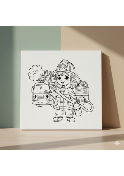 Çocuklar Için Kahraman Meslekler Kahraman Itfaiye Eri Eğitici Boyama Seti modelleri