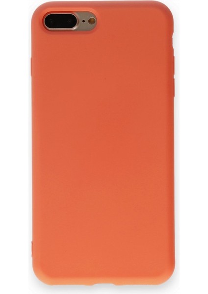 iPhone 8 Plus Kılıf Içi Kadife Kaplı Nano Silikon Kapak - Turuncu