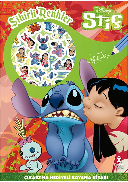 Disney Stich Sihirli Renkler Çıkartmalı Boyama Kitabı