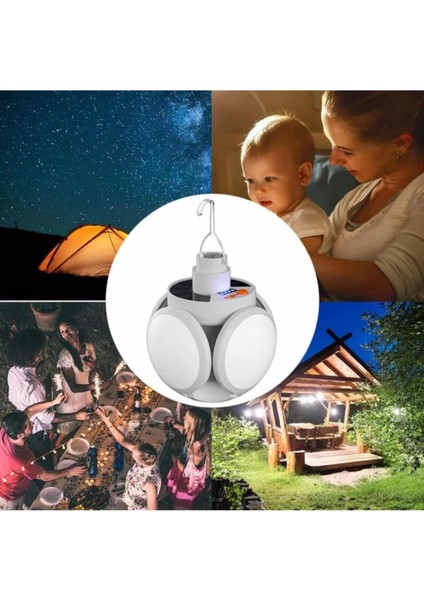 Zeroshop Katlanabilir Askılı Kamp Lambası 5 Kanatlı Pratik Güneş Enerjili modelleri
