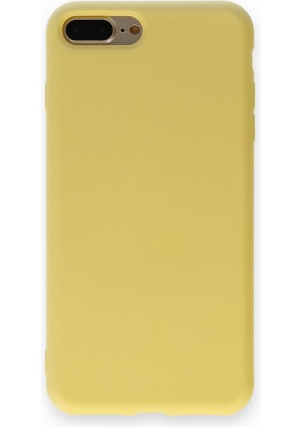 iPhone 8 Plus Kılıf Içi Kadife Kaplı Nano Silikon Kapak - Sarı