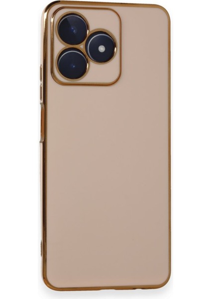 Realme C53 Kılıf Parlak Yapılı Esnek Volet Silikon Kapak