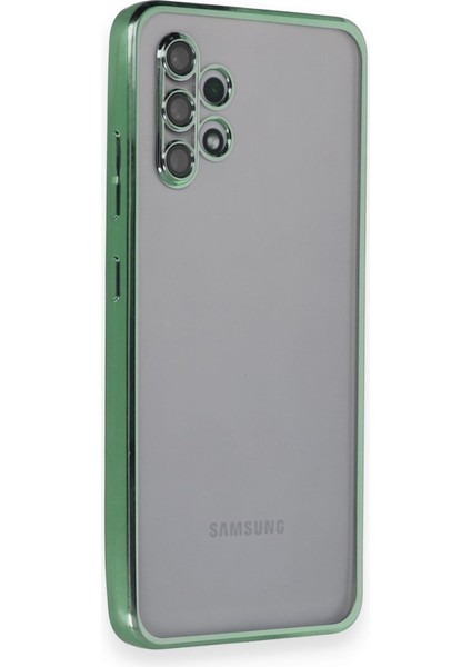 Samsung Galaxy A32 Kılıf Kamera Lens Korumalı Razer Lens Silikon Kapak - Yeşil