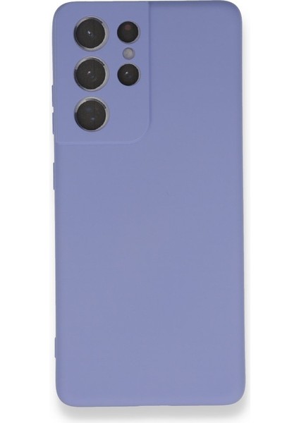 Samsung Galaxy S21 Ultra Kılıf Içi Kadife Kaplı Nano Silikon Kapak - Lila