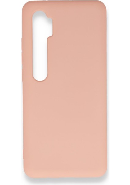 Xiaomi Mi Note 10 Lite Kılıf Içi Kadife Kaplı Nano Silikon Kapak - Pudra