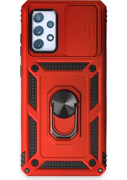 Samsung Galaxy A52 Kılıf Tam Koruma Sağlayan Kamera Sürgülü Sert Silikon Kapak Ryc/pars Yüzüklü