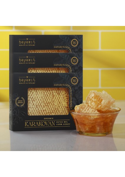 Organik Karakovan Petek Bal (Bingöl Karlıova) 500 gr 3'li Set