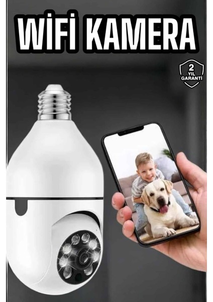 Zeroshop Güvenlik Kamerası Wifi Kamera Duylu Ev Kamerası Wifi Bağlantılı Dönebilen