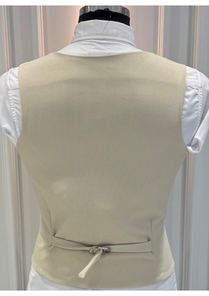 Erkek V Yaka Slim Fit Full Kumaş Yelek