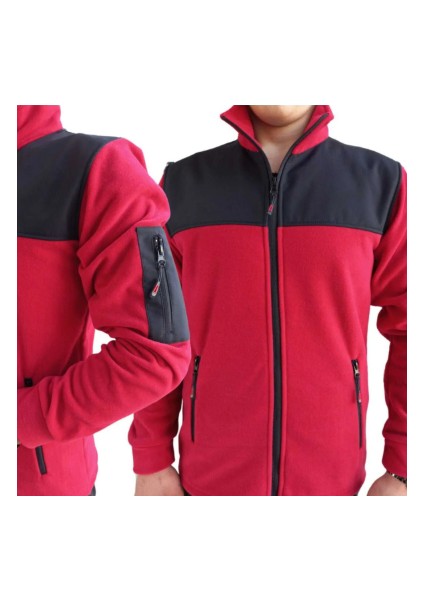 Erkek Tam Fermuar Softshell Garnili Polar Sweatshirt 3 Cepli Göğüs Kısmı Su ve Ruzgar Geçirmez modelleri