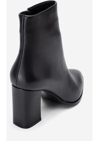 Kadın Yüksek Topuklu Bilek Bot Gerçek Deri Rc 311 Siyah fırsatları