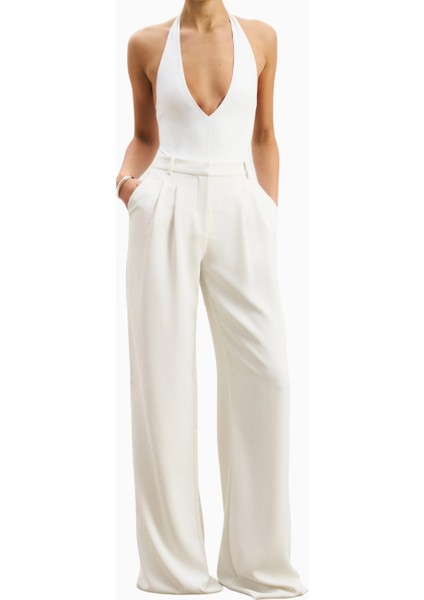 Effortless Pleated Wide Leg Trousers Yüksek Bel Geniş Paça Kadın Pantolon indirimleri