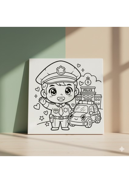 Çocuklar Için Kahraman Meslekler Serisi Kahraman Polisler Temalı Boyama Seti modelleri