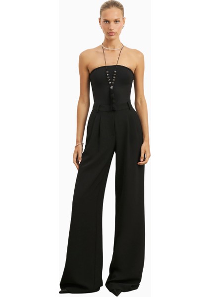 Effortless Pleated Wide Leg Trousers Yüksek Bel Geniş Paça Kadın Pantolon