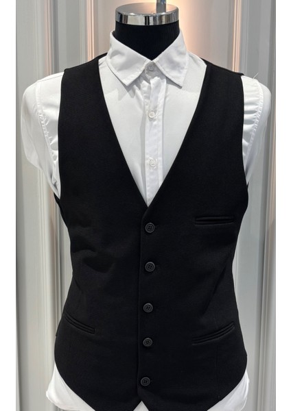 Erkek V Yaka Slim Fit Full Kumaş Yelek indirimleri