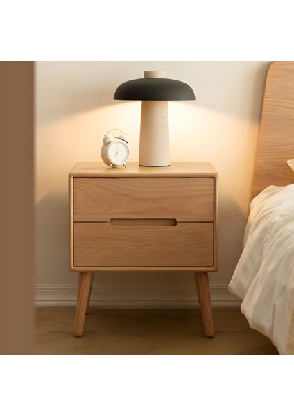 Ahşap Çift Çekmeceli Modern Komodin