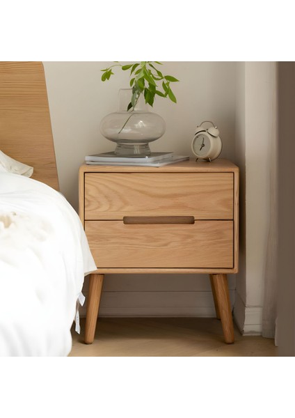 Ahşap Çift Çekmeceli Modern Komodin fırsatları