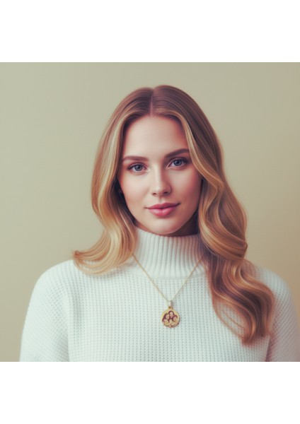 316L Paslanmaz Çelik Fotoğraflı Isimli Kişiye Özel Aile Kolyesi Altın Renk Yuvarlak Plaka fiyatları