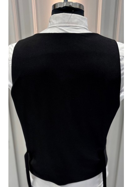 Erkek V Yaka Slim Fit Full Kumaş Yelek