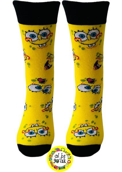 Sünger Bob Karakter Desenli Pamuklu Soket Çorap fiyatları