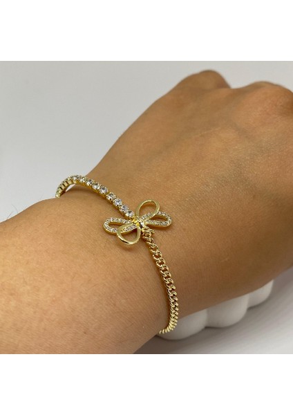 Fiyonk Model Taşlı 14K Bileklik fiyatları