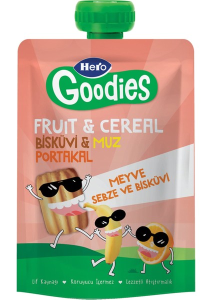Goodies Bisküvi - Muz - Portakal Pouch 100 G
