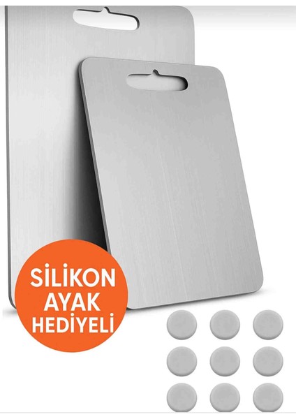 304 Paslanmaz Çelik 2 Li Kesme Tahtasi 25×35 cm ve 15×25 cm fiyatları