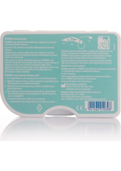 Otribebe Yumuşak Uçlu Nazal Burun Aspiratörü modelleri