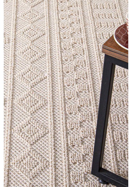 Valverde Bej Renkli Iskandinav Model Yumuşak Bukle Sisal ve Püsküllü Makine Dokuma Halı indirimleri