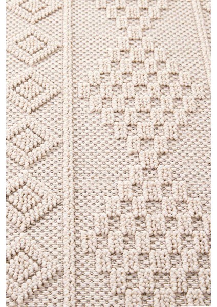 Valverde Bej Renkli Iskandinav Model Yumuşak Bukle Sisal ve Püsküllü Makine Dokuma Halı