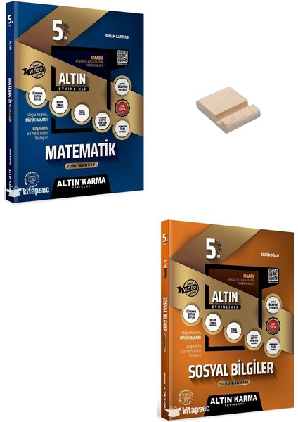 Altın Karma 5. Sınıf Matematik ve Sosyal Bilgiler Etkinlikli Soru Bankası + Telefon Standı