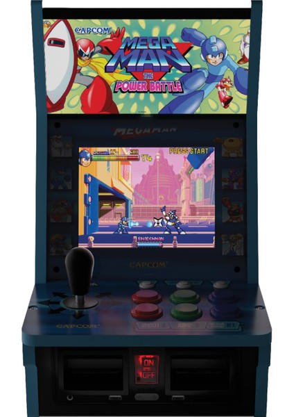 Evercade Alpha Mega Man Bartop Arcade | 8” IPS Ekran, 6 Efsane Capcom Oyunu, Gerçek Retro Oyun Kabini