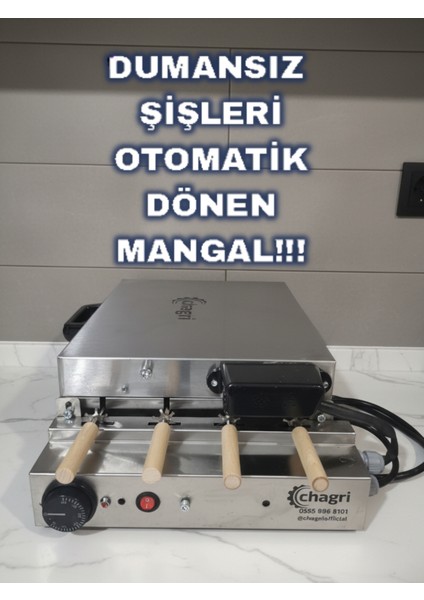 Mangalmatik Dumansız Otomatik Döner Şiş Elektrikli Mangal Barbekü