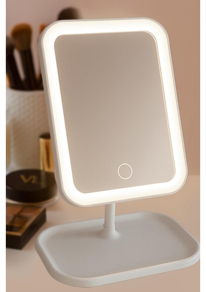 Di̇kdörtgen LED Işıklı Dokunmatik Makyaj Aynası fiyatları