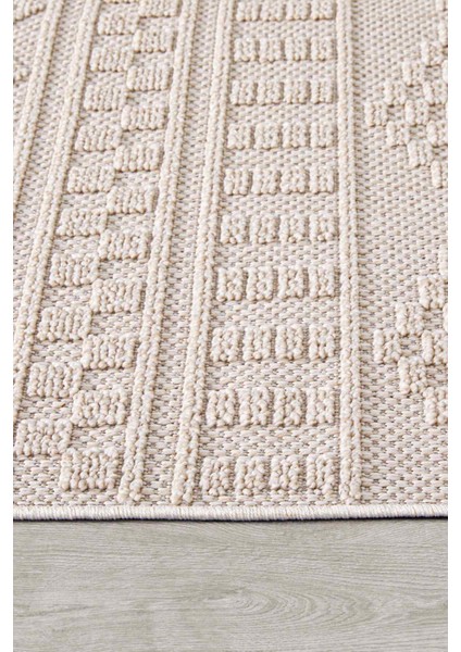 Valverde Bej Renkli Iskandinav Model Yumuşak Bukle Sisal ve Püsküllü Makine Dokuma Halı