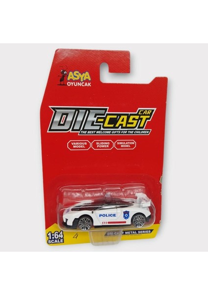 Metal Mini Polis Arabası 8 cm - Polis - 4 fırsatları