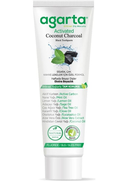Agarta Hindistan Cevizi Özlü Aktif Karbon Diş Macunu 100ml fiyatları