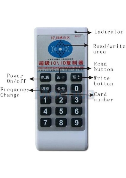 125 Khz Id 13 56 Mhz Uid Ic Rfid 9 Frekanslı Taşınabilir Proximity ve Mifare Uıd Kopyalama Cihazı