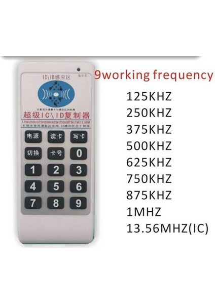125 Khz Id 13 56 Mhz Uid Ic Rfid 9 Frekanslı Taşınabilir Proximity ve Mifare Uıd Kopyalama Cihazı modelleri
