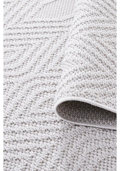 Valverde Krem Renkli Geometrik Model Yumuşak Bukle Sisal ve Püsküllü Makine Dokuma Halı