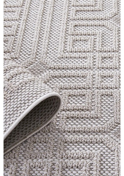 Valverde Krem ve Bej Renkli Dekoratif Model Yumuşak Bukle Sisal ve Püsküllü Makine Dokuma Halı