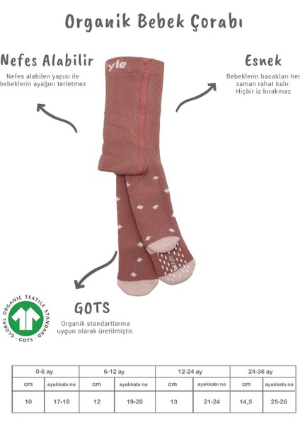 Bistyle Tekli Puan Kaymaz Havlu Külotlu Çorap BS50502 Pudra fiyatları