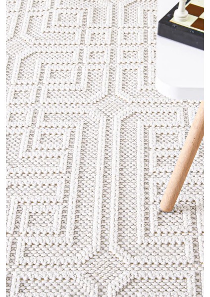 Valverde Krem Renkli Dekoratif Model Yumuşak Bukle Sisal ve Püsküllü Makine Dokuma Halı indirimleri